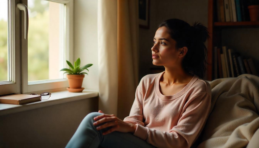 Pessoa adulta em processo de mudança emocional, simbolizando a transformação do estilo de apego por meio do afeto e da terapia.